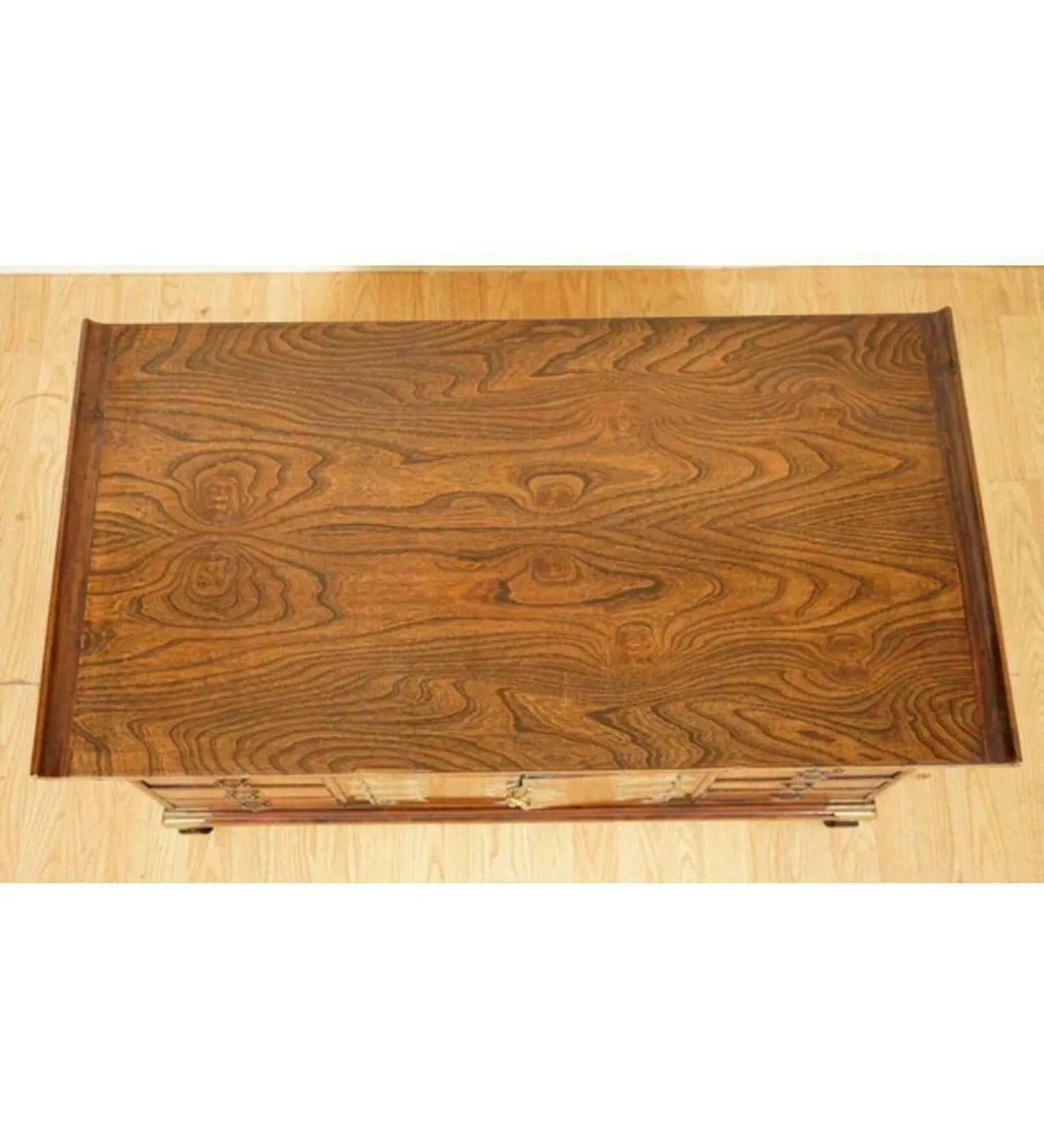 Coffee Table in Elm with Drawers, Korea, Late 19th Century