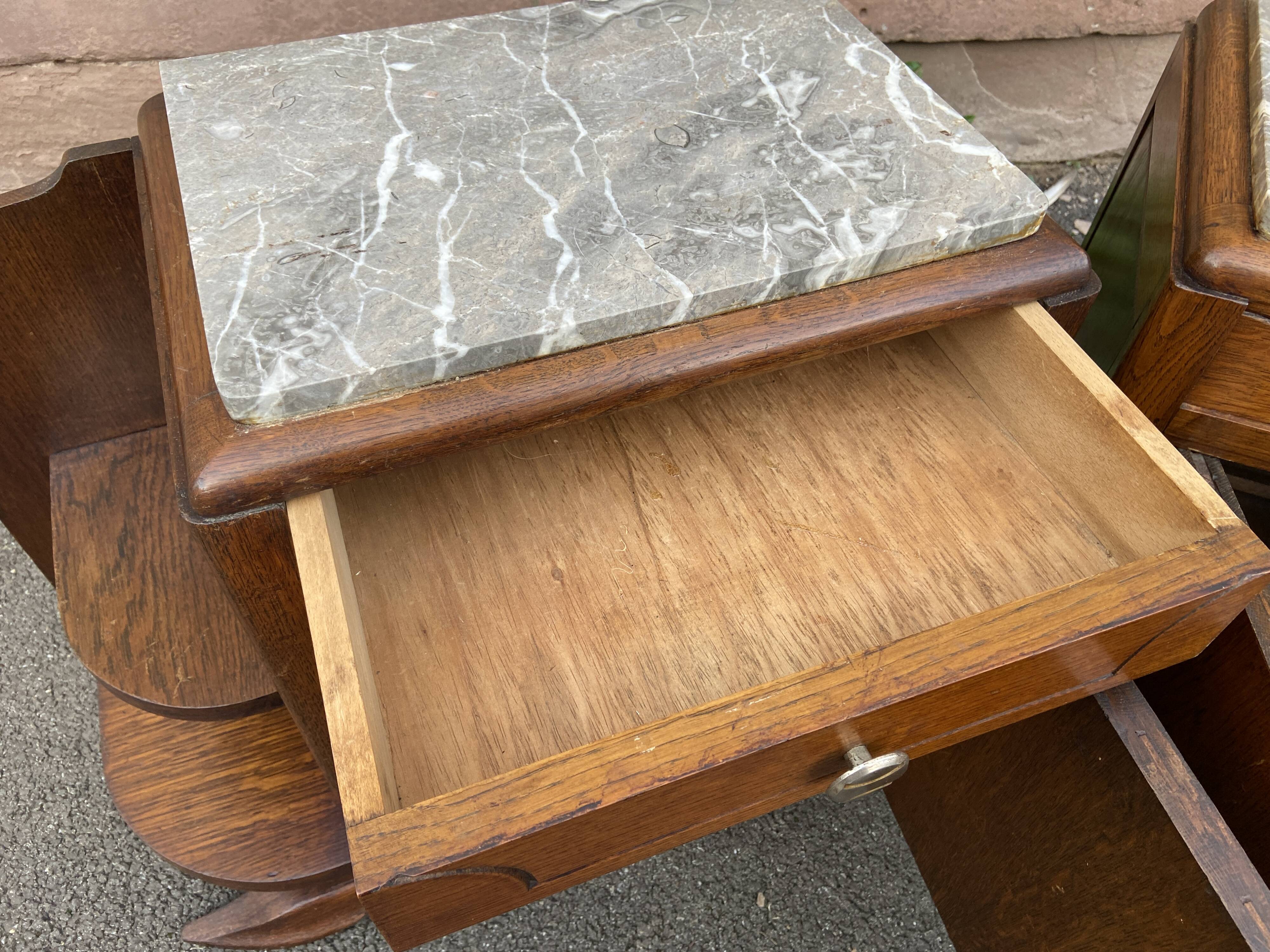 Pair of vintage Art Deco bedside tables 1950s