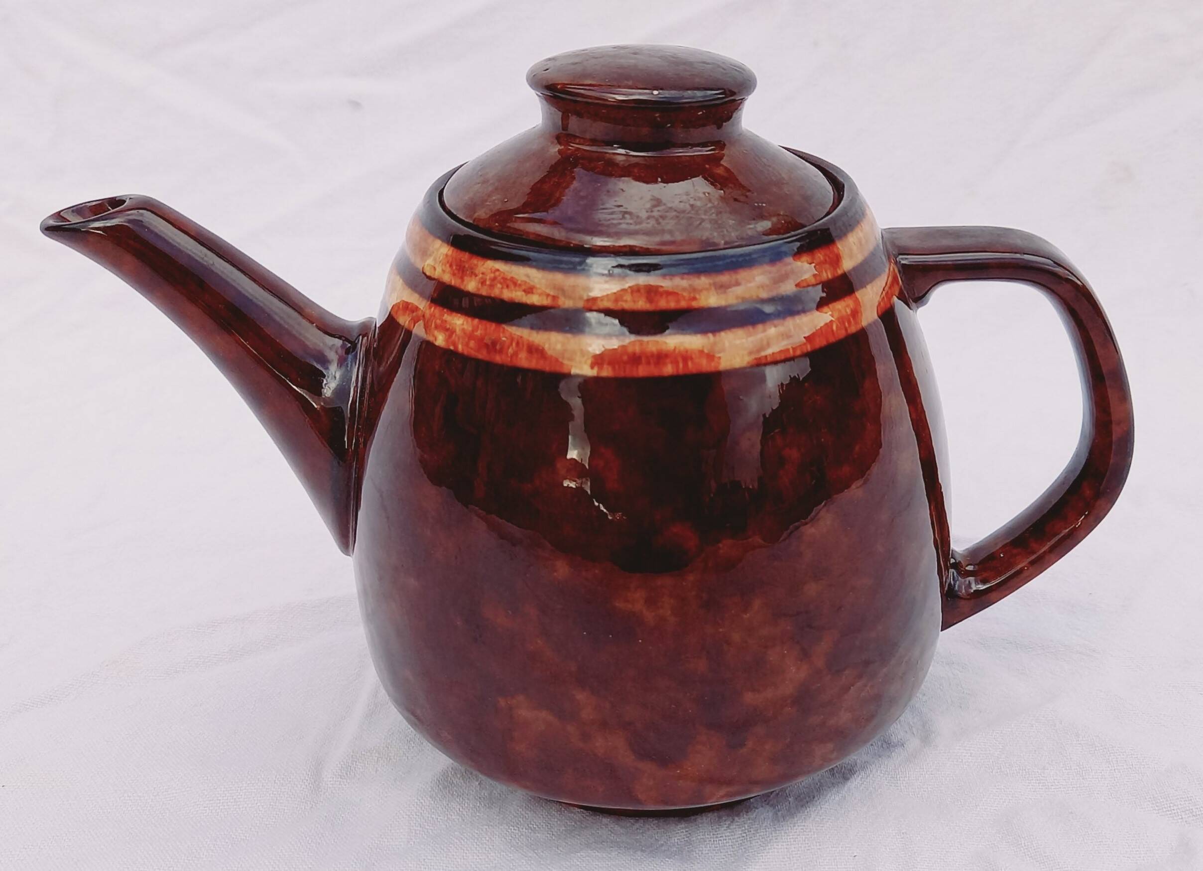 Vintage glazed stoneware teapot
