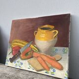 Still life oil on canvas with vegetables