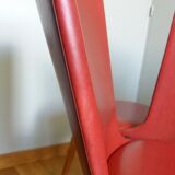 Baumann skai red imitation leather chairs from the 1950s