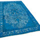 Hand-Knotted Bohemian Turkish 1970s 152 cm x 263 cm Blue Carpet