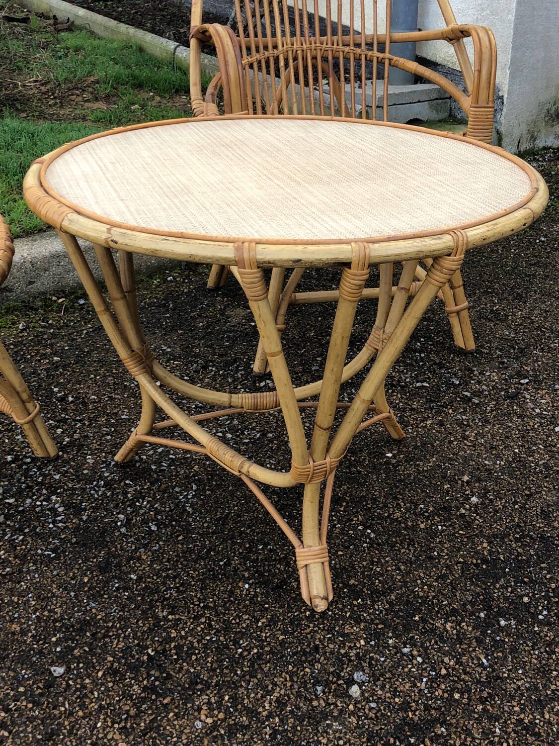 Vintage rattan bamboo wicker garden furniture set