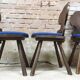 Lot of 6 vintage brutalist chairs from the 1970s.