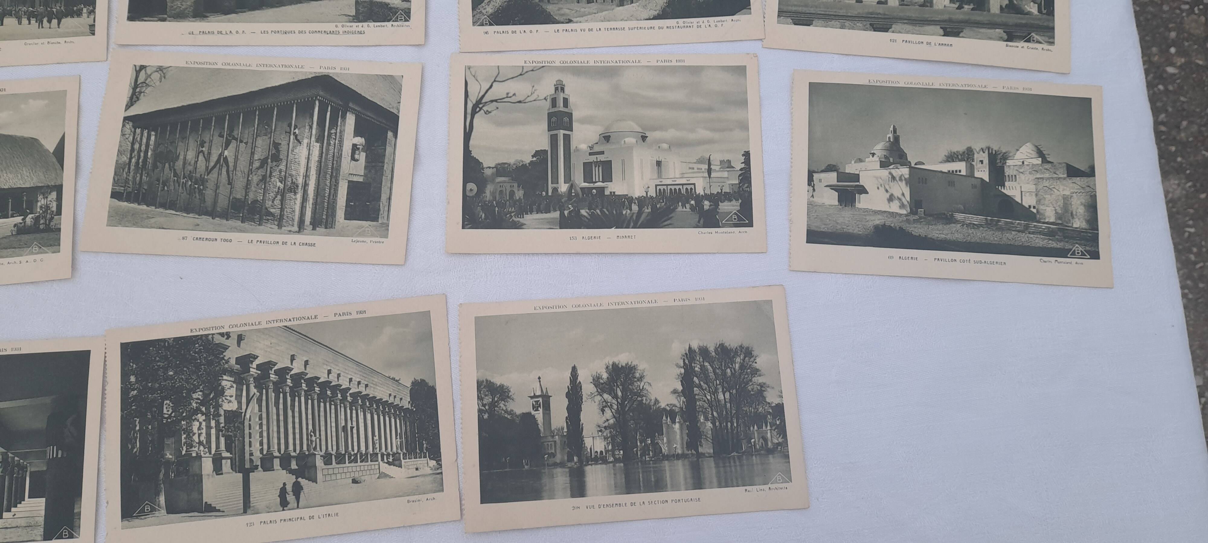 Lot of 24 postcards universal colonial exhibition Paris 1931