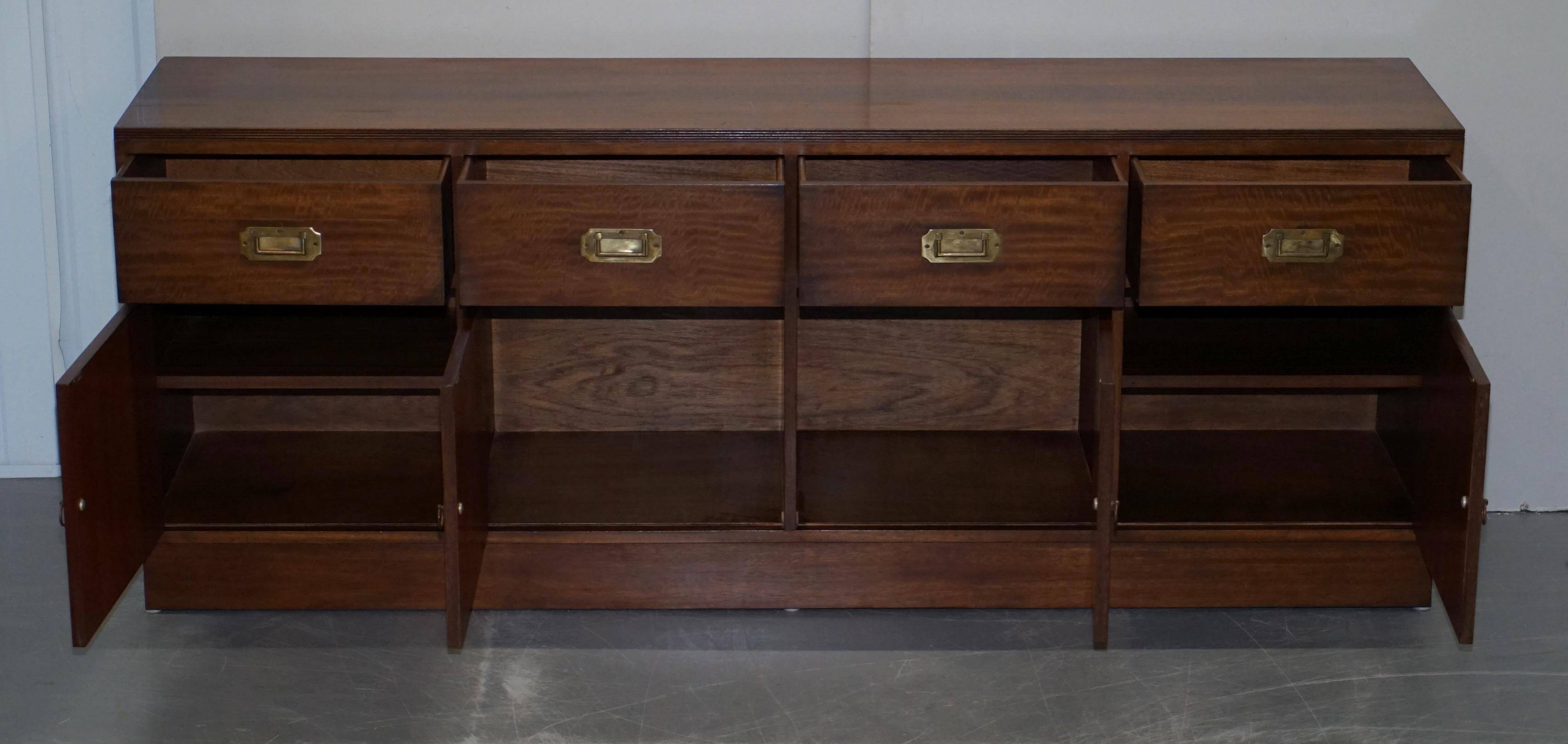 Military buffet Harrods in flame mahogany and leather