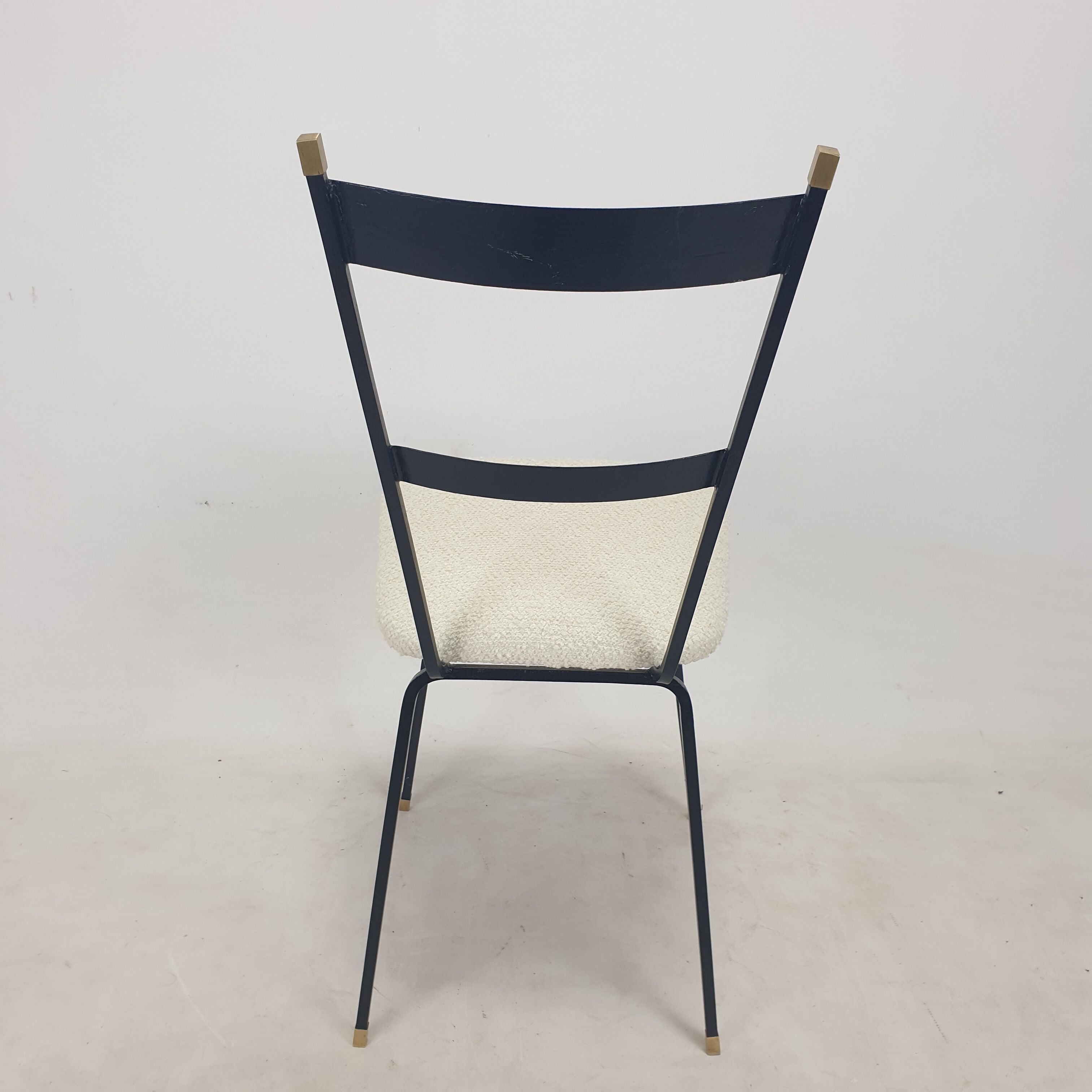 Set of 2 Italian Metal and Brass Chairs, 1960's