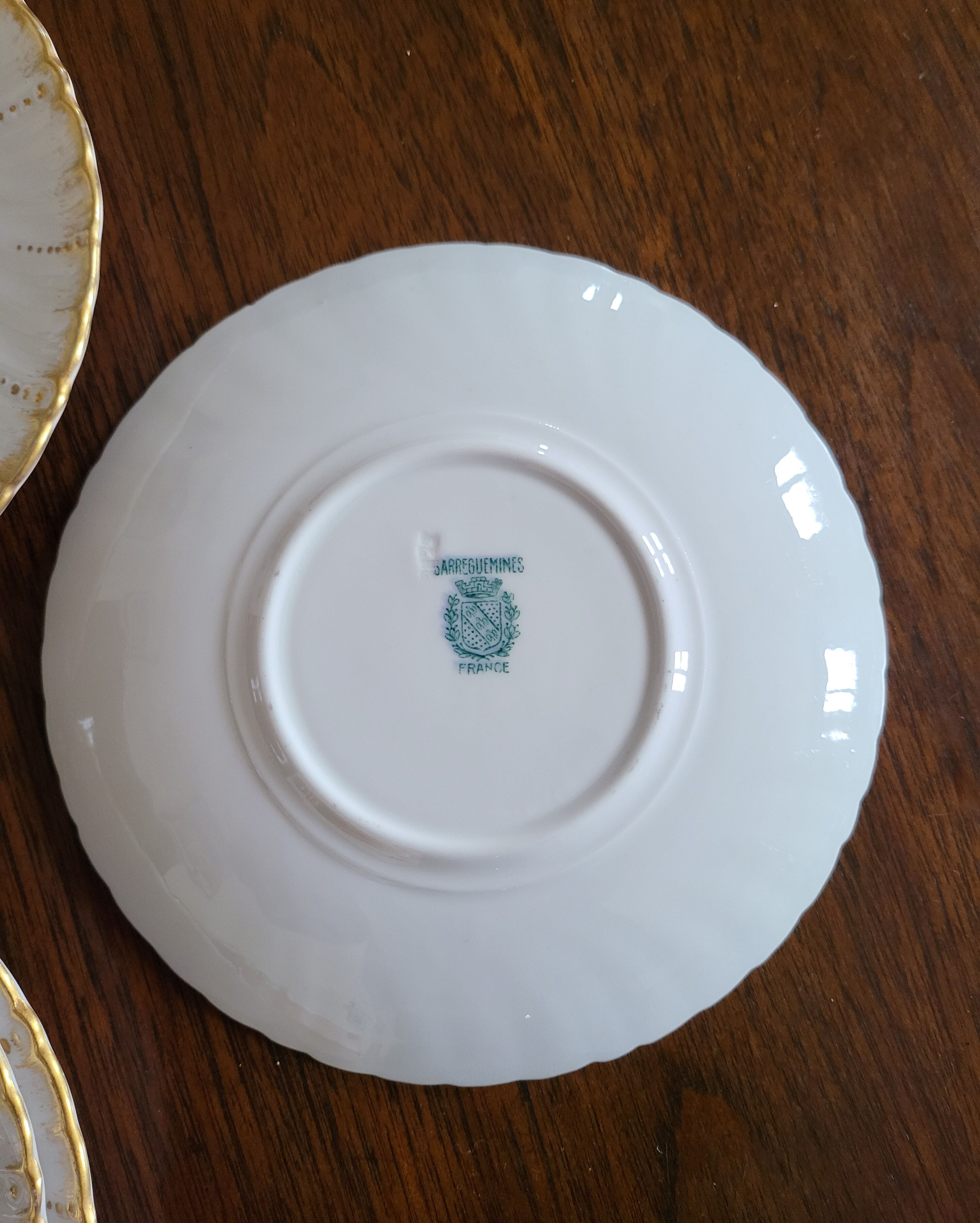 Lot de 4 Assiettes à pain ou à dessert en porcelaine Sarreguemines