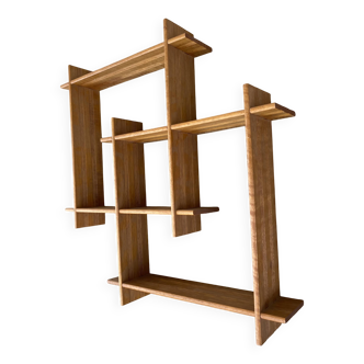 Small vintage modernist asymmetrical wall shelf 1980