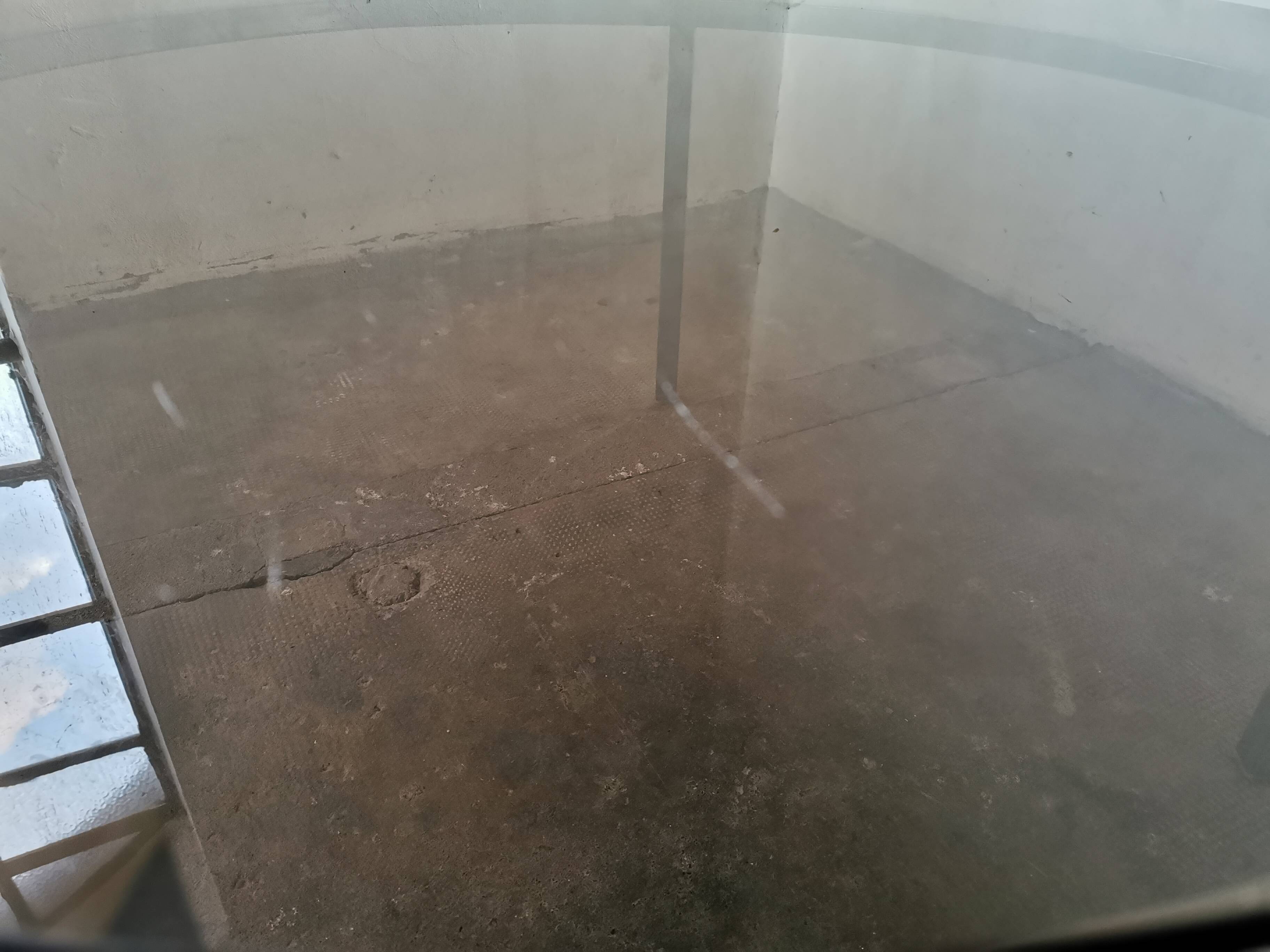 Round coffee table, chrome and smoked glass