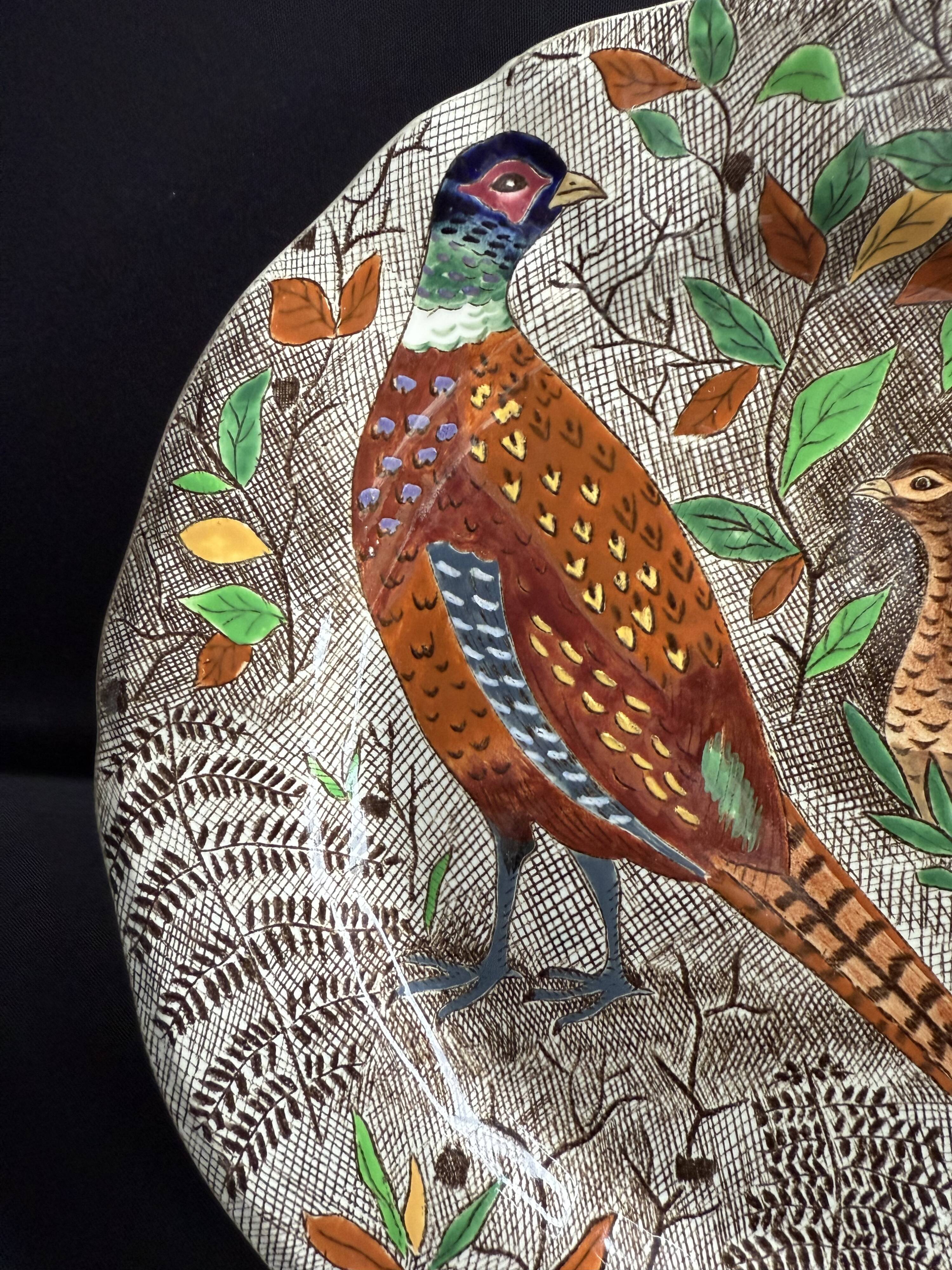 Pheasant flat plate - Gien - Rambouillet decor