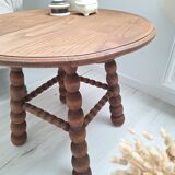 Table basse, bout de canapé à pieds bobines