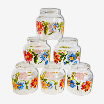 Six flower glasses