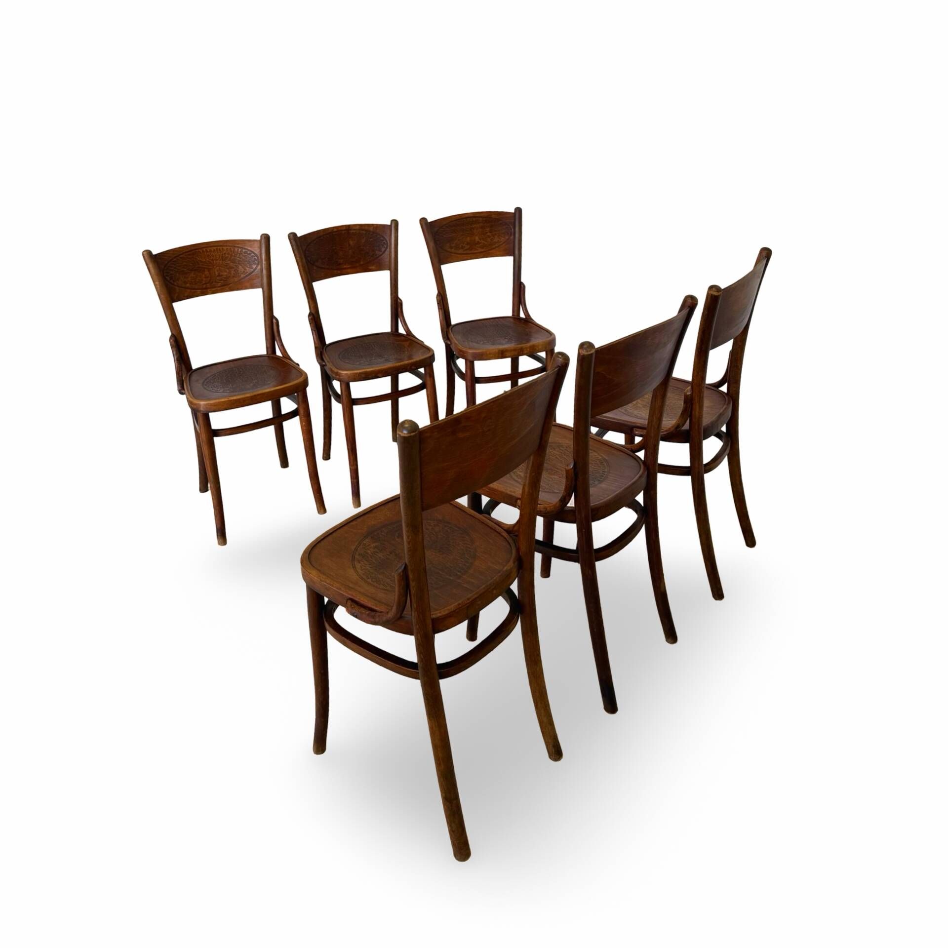 Set of six Authentic antique bentwood chairs, Antonio Volpe