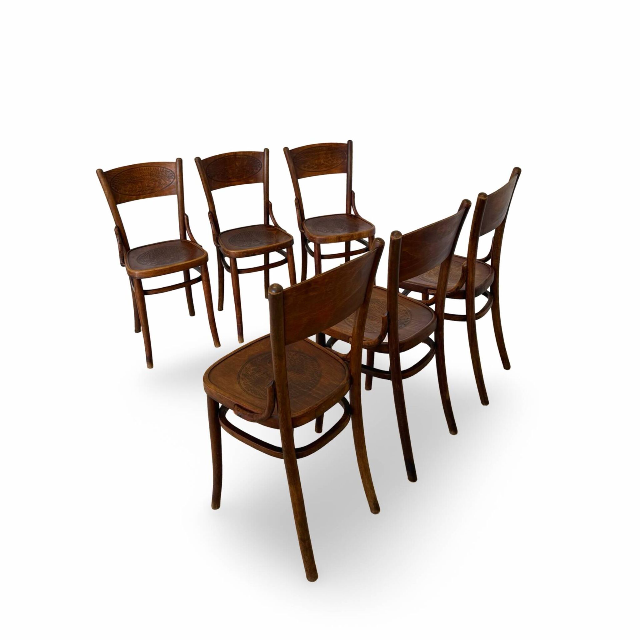 Set of six Authentic antique bentwood chairs, Antonio Volpe