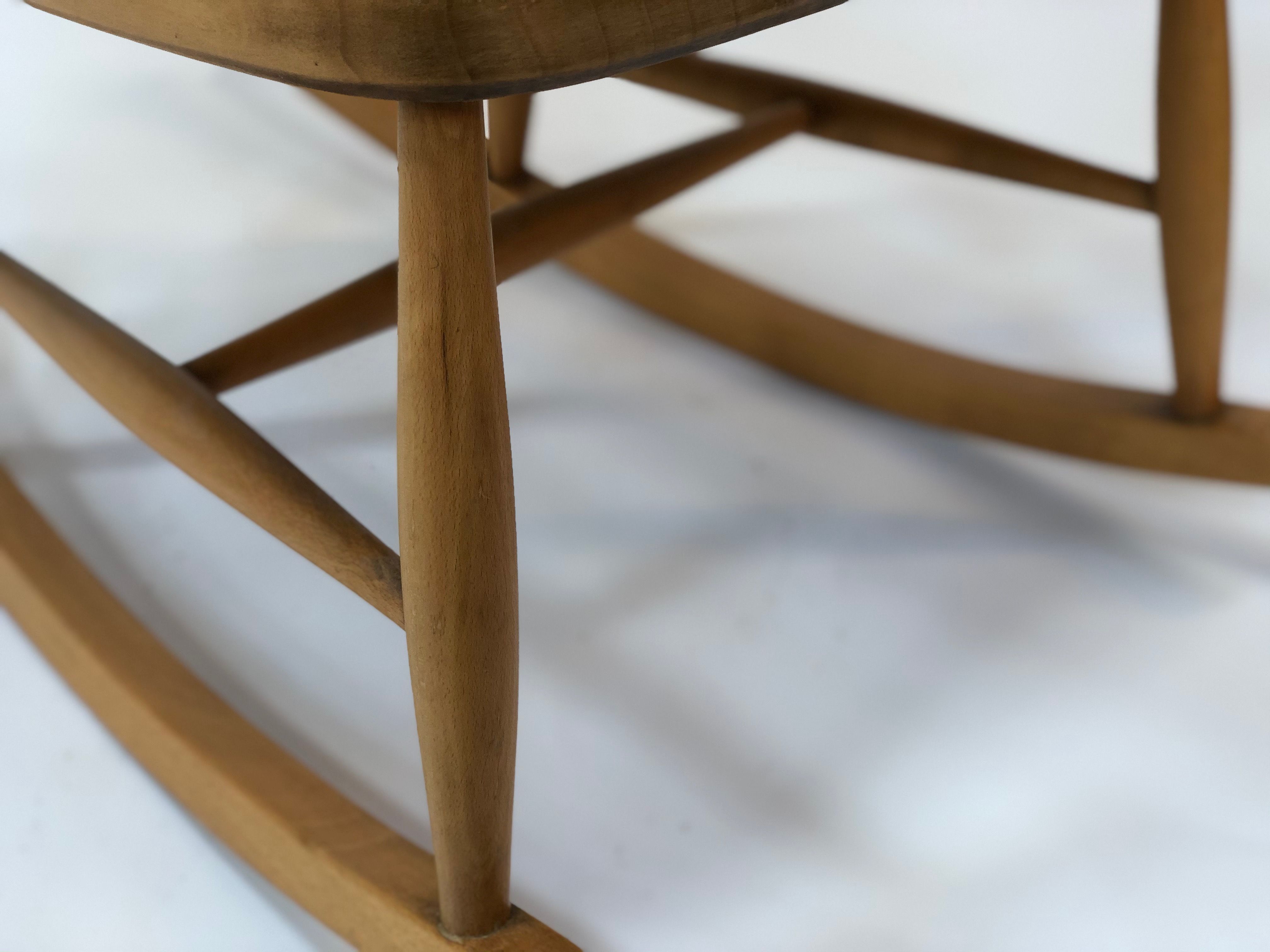 Vintage 1960s minimalist Danish rocking chair rocking chair