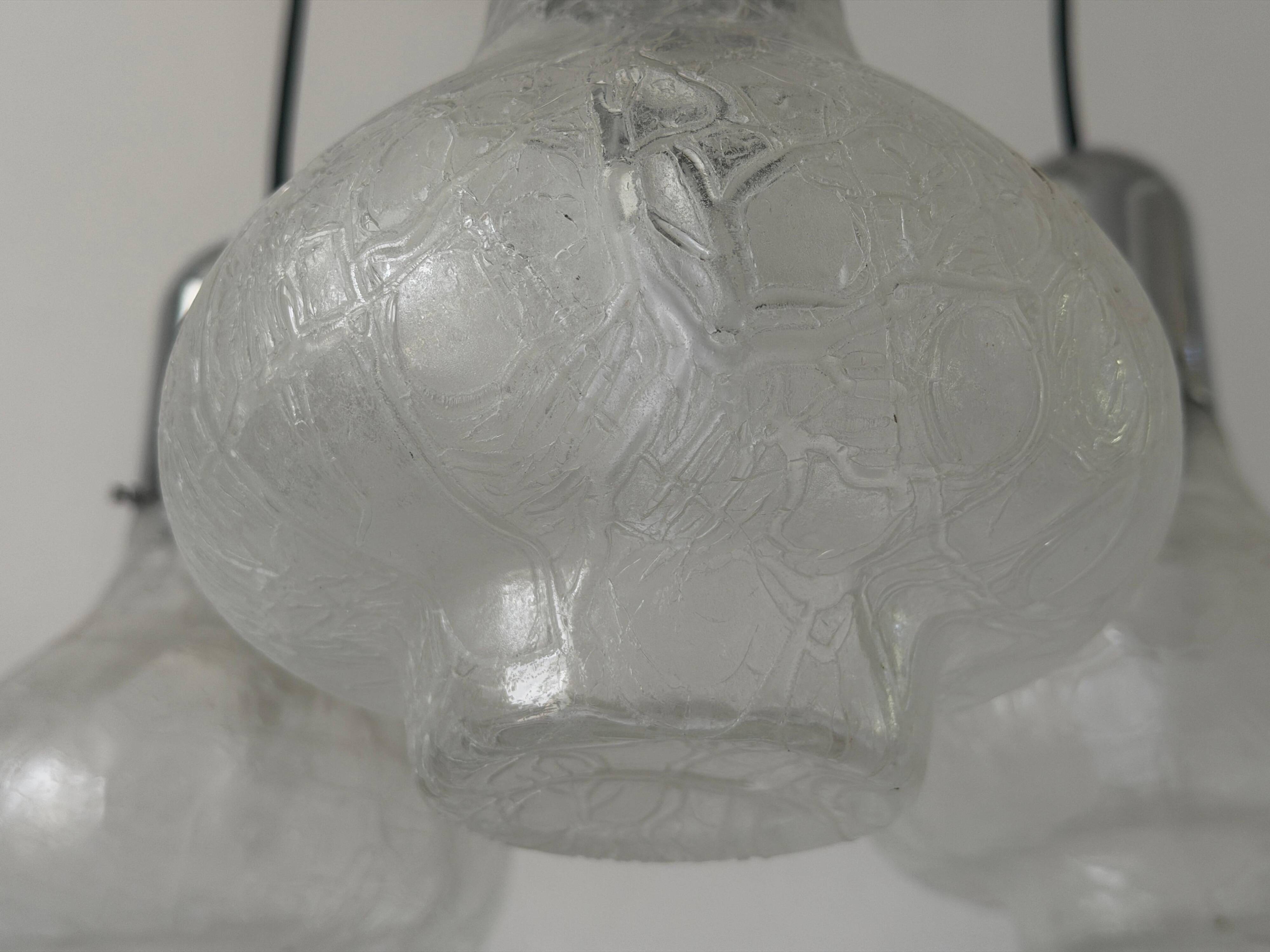 Cascade lamp with 3 glass and chrome shades by WILA, 1960s, Germany