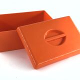 Vintage 70s box in orange plastic