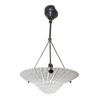 Art Deco chandelier in Clichy uraline glass