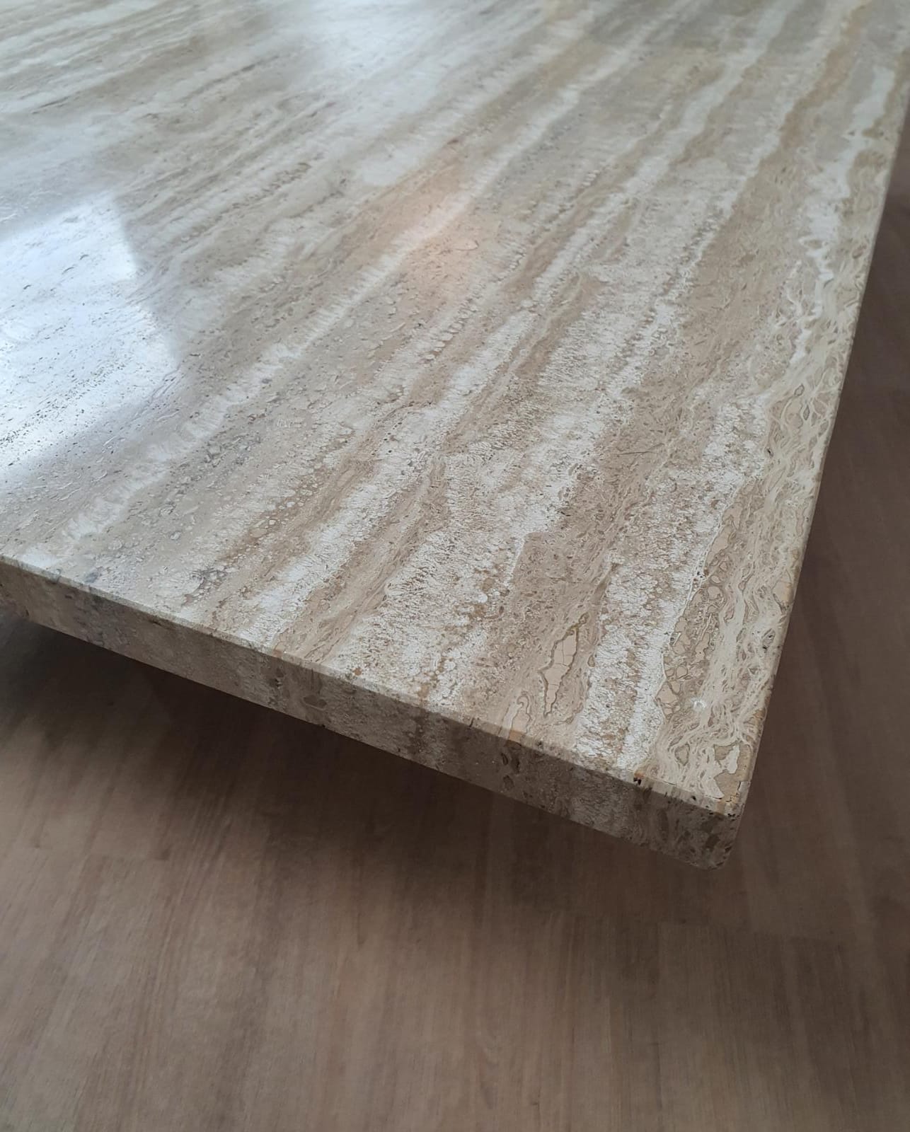 Travertine coffee table