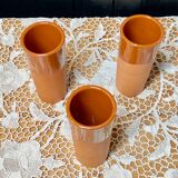 Set of 3 terracotta vases
