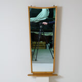 Solid oak mirror 1960s 50x114cm