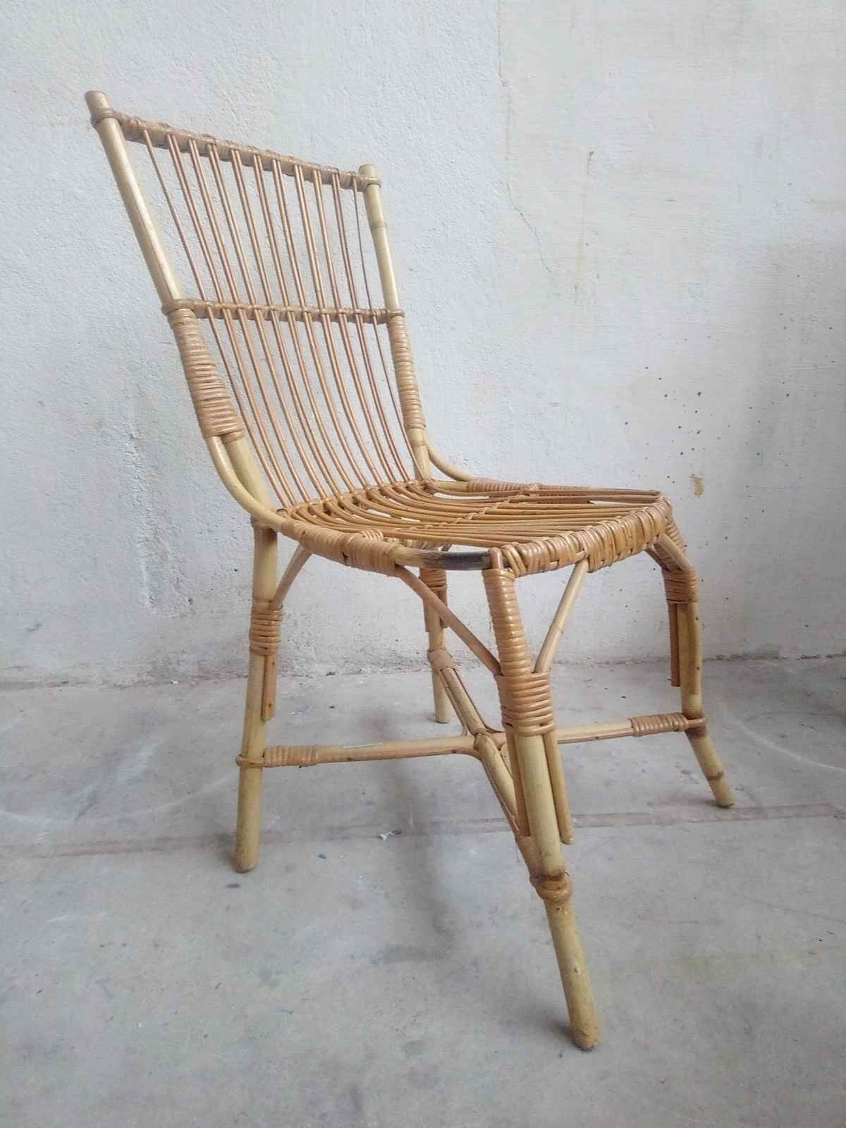 Lot de 4 chaises rotin
