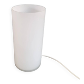 Contemporary table lamp in frosted white glass