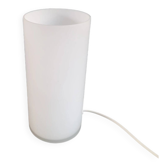 Contemporary table lamp in frosted white glass