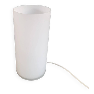 Contemporary table lamp in frosted white glass