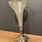 Cone vase, cut crystal bouquet (most certainly baccarat, saint louis ...)