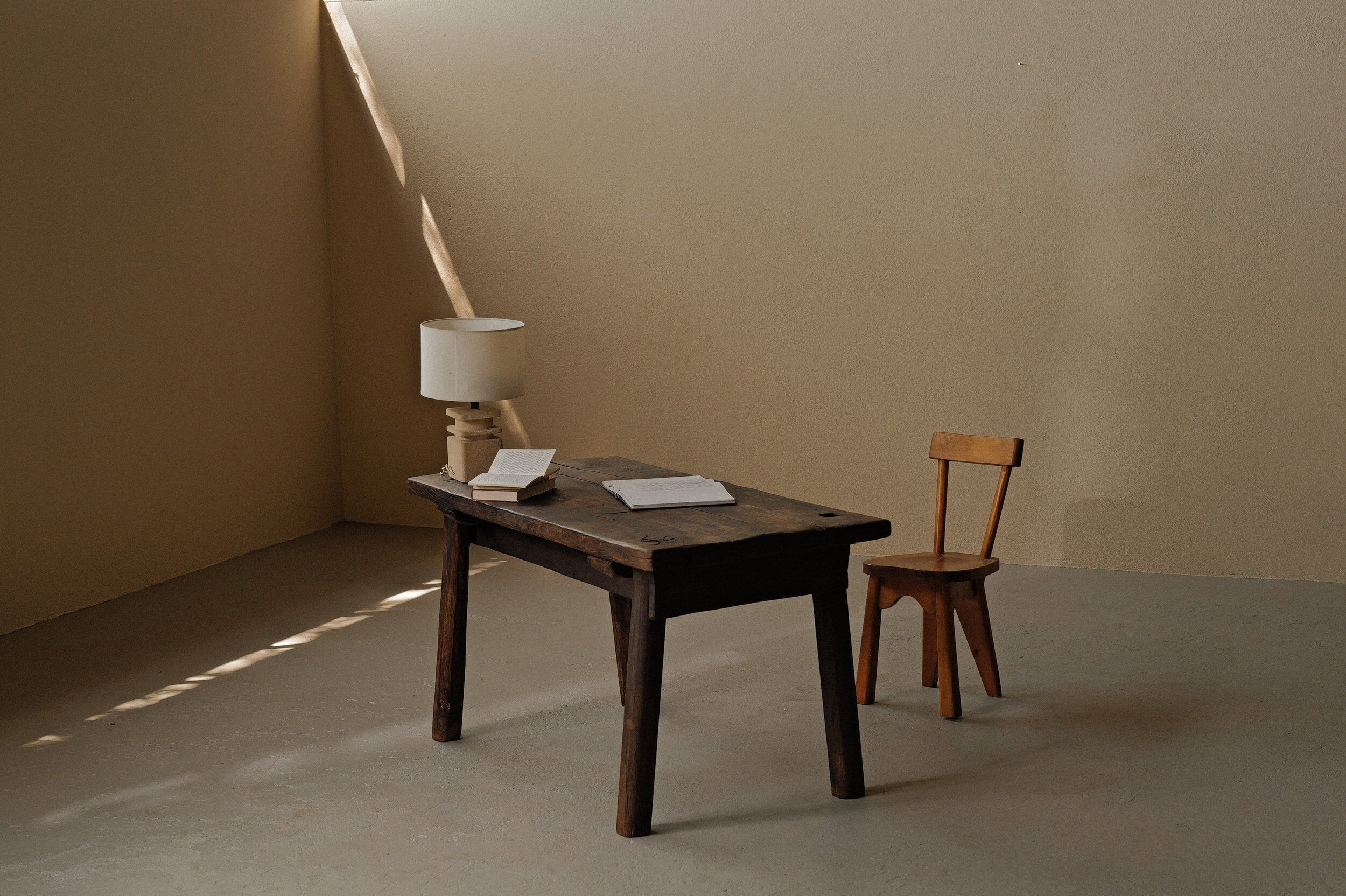 Solid oak farmhouse table, France, circa 1950