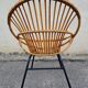 Vintage rattan shell armchair from the 60s