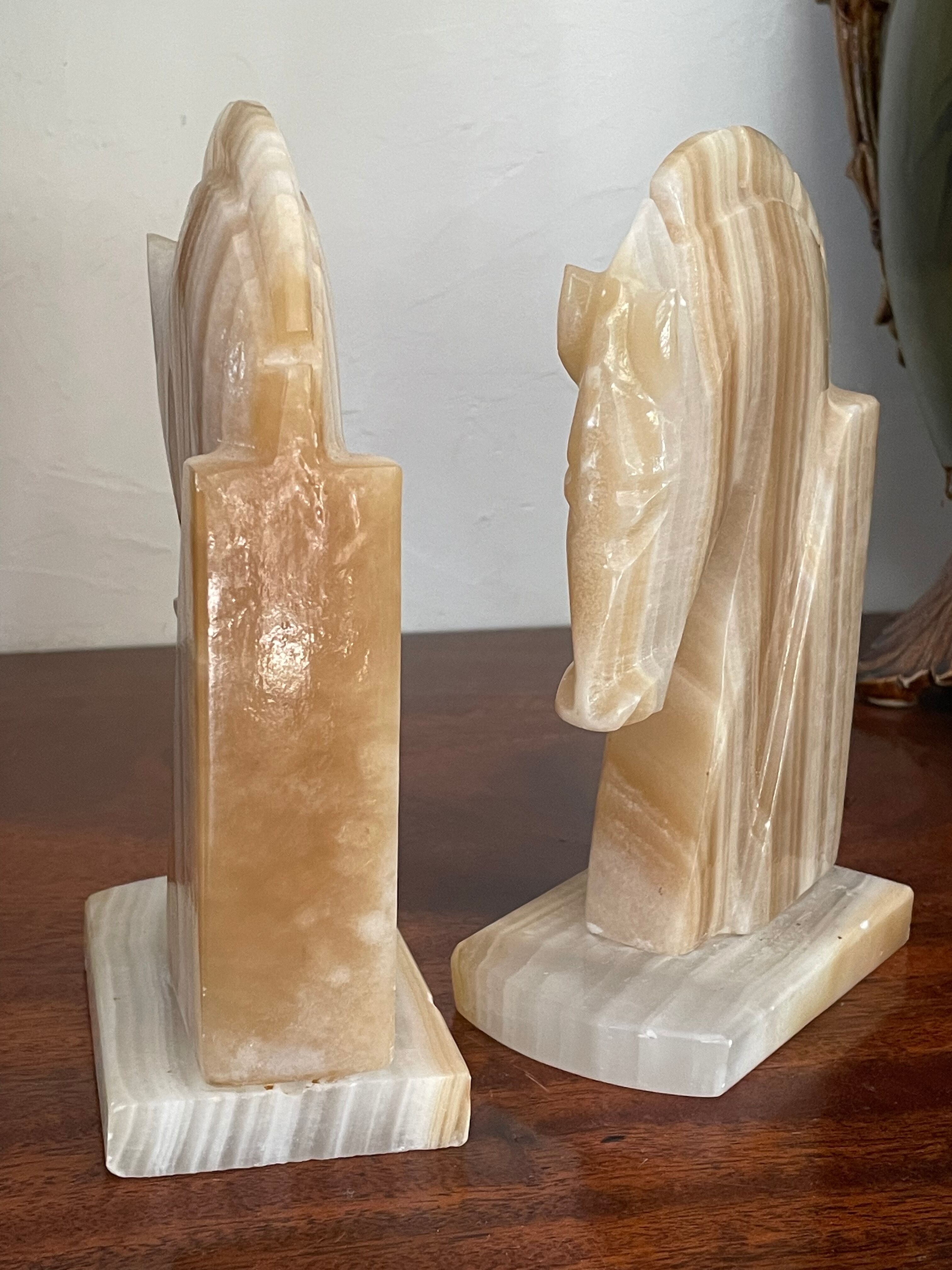 Pair of onyx bookends 19cm