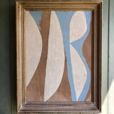 Abstract painting on wood panel