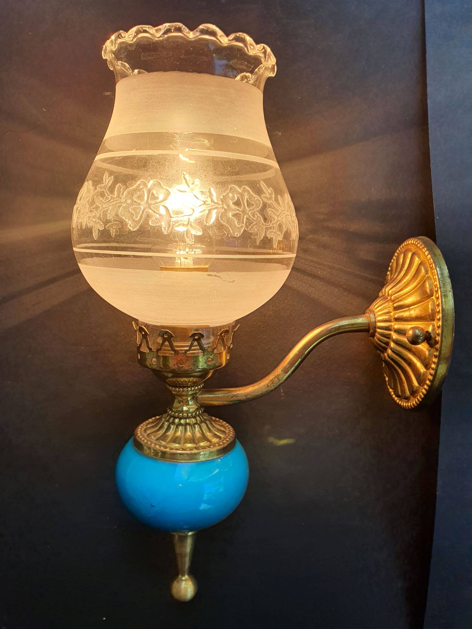 Pair of antique gold wall sconces