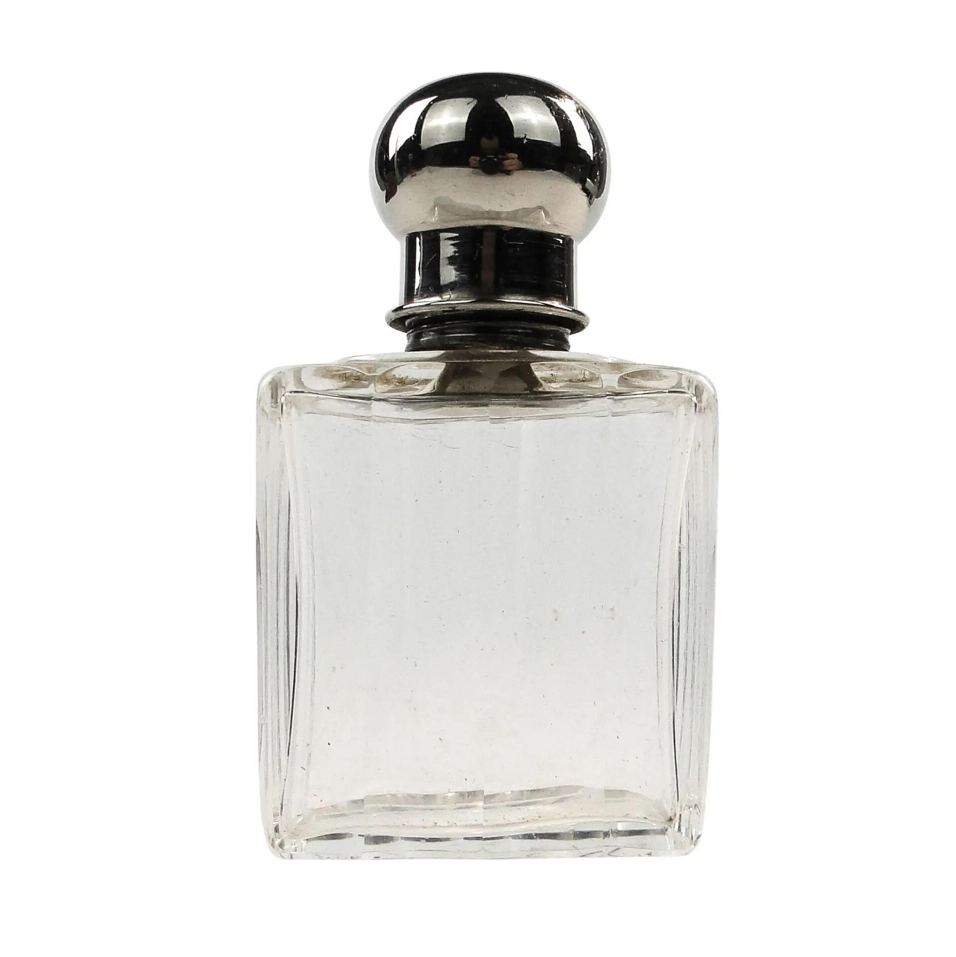 Art Deco hip flask, crystal, France, 1930s