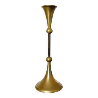 Tapered brass candle holder