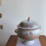 Vintage enameled pottery tureen
