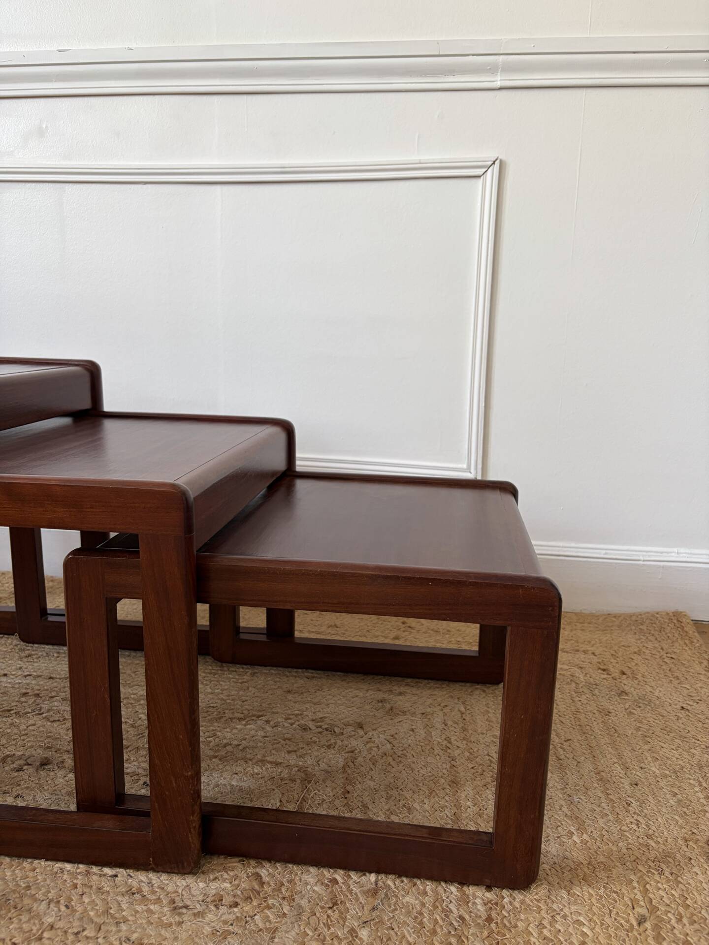 Nest of tables in teak from the 1960s.