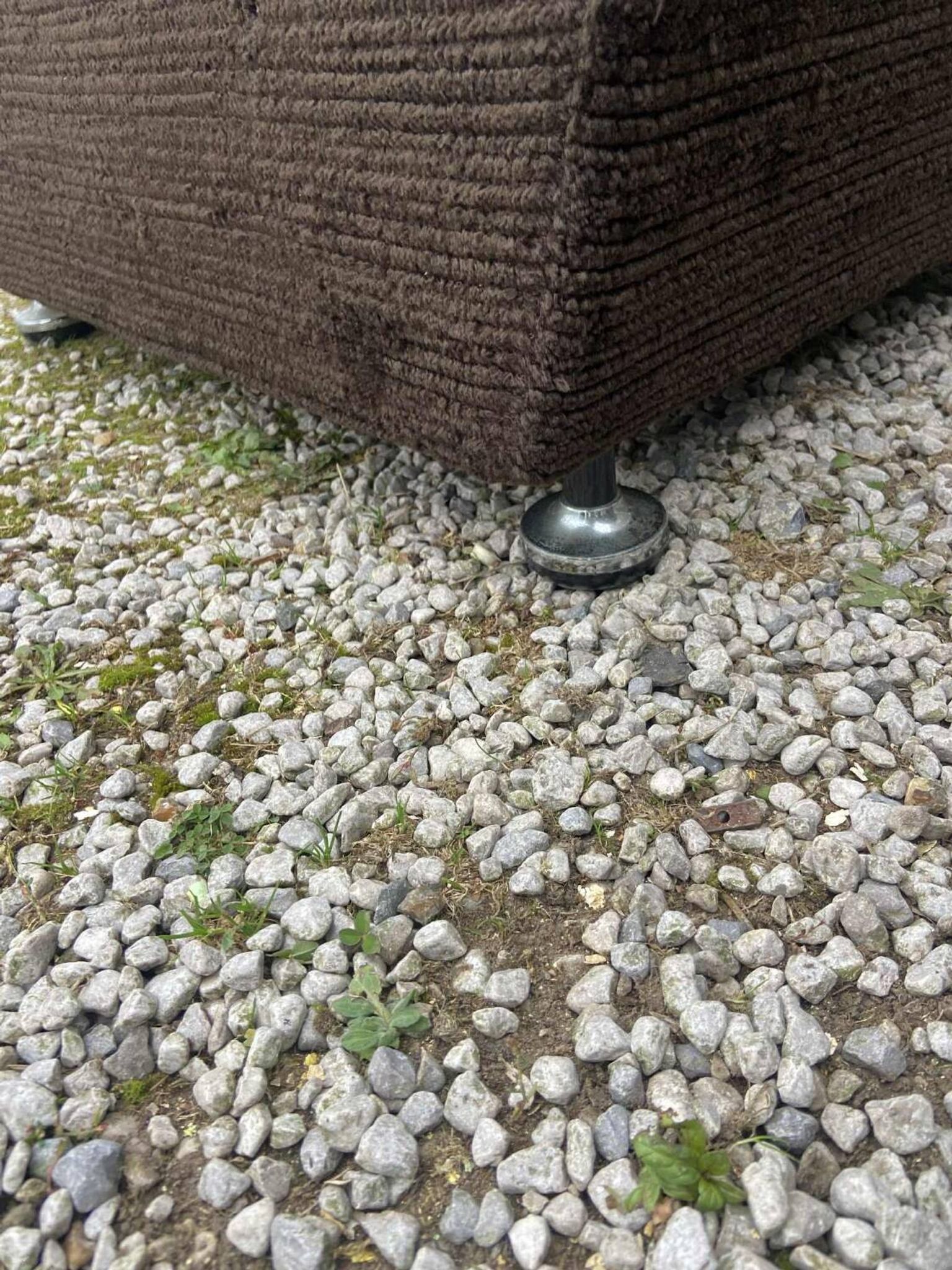 Vintage Space Age brown velvet sofa
