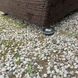 Canapé vintage Space Age en velours marron