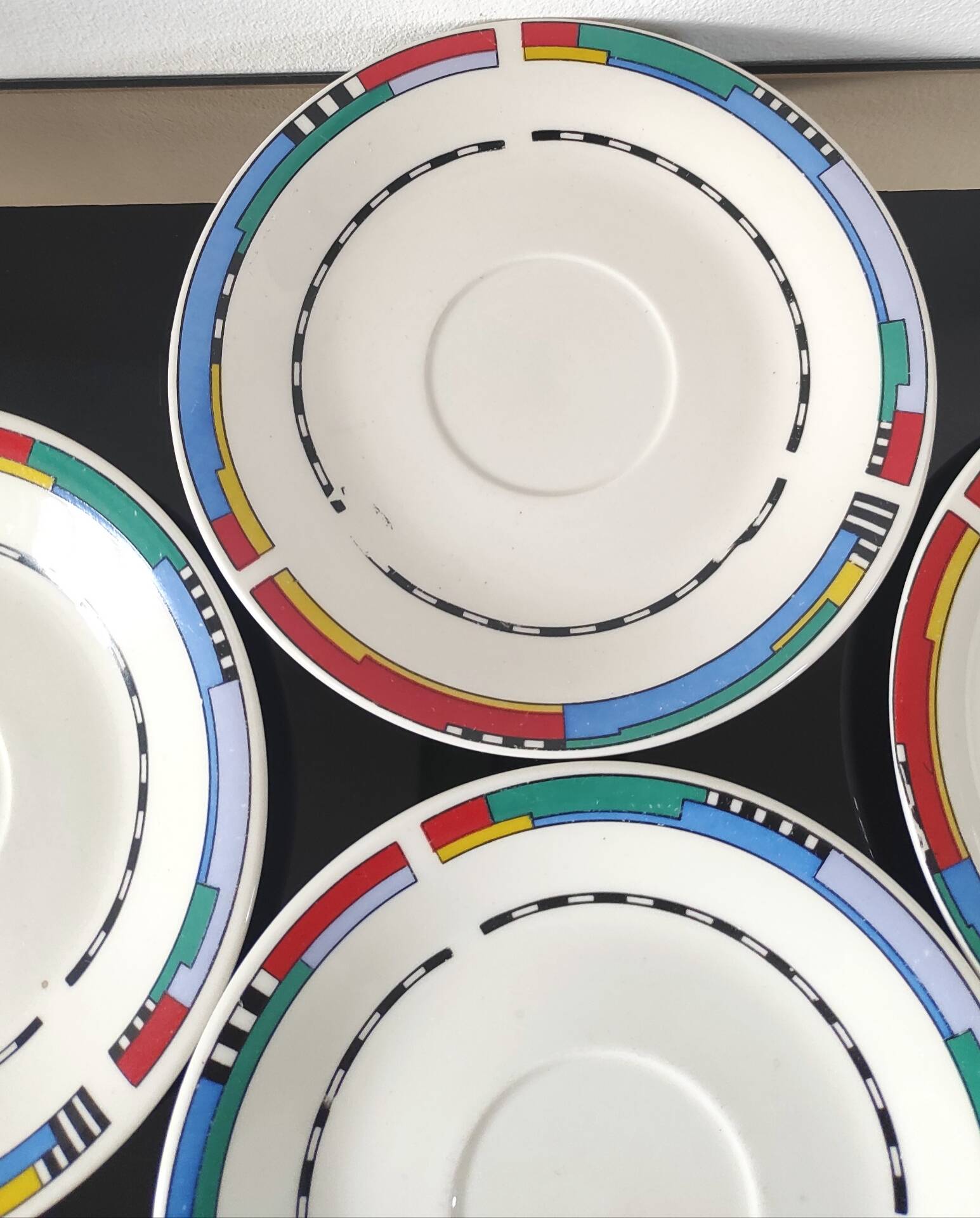 Set of small plates, vintage saucers in porcelain.