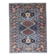 Vintage Kazak rug with geometric oriental motifs, 100% wool.