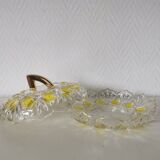 Bonbonnière, sucrier en verre transparent à facettes