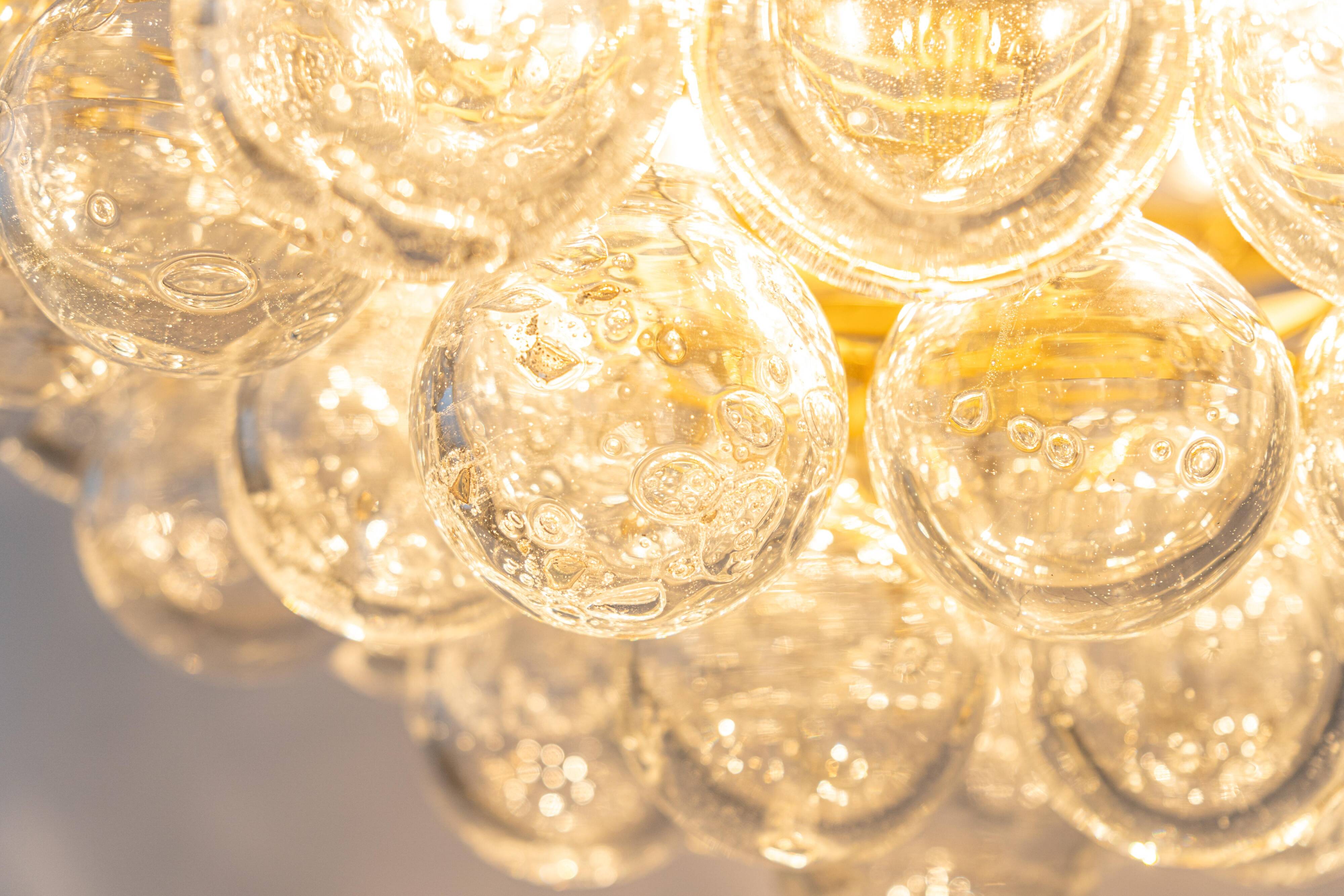 Extra-large glass Tulip chandelier by Kaiser, Germany, 1960s.