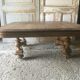 Oak coffee table on wheels