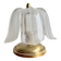 Lampe de table en laiton vintage et verre en forme de feuille