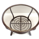 Table basse en bamboo et rotin avec plateau en verre 60s