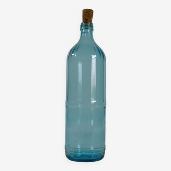 Turquoise glass bottle